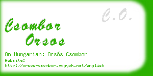 csombor orsos business card
